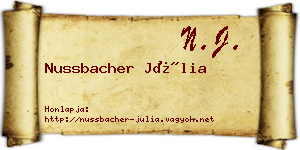 Nussbacher Júlia névjegykártya